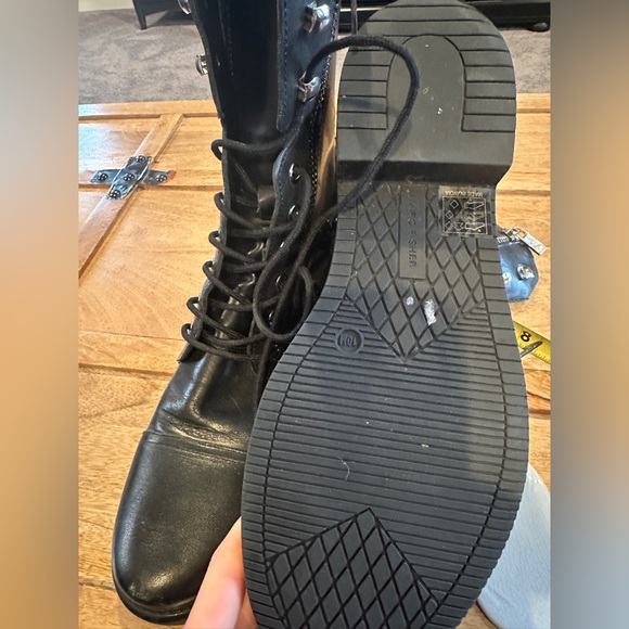 Marc Fisher Black Leather Moto Boots - Picture 10 of 11